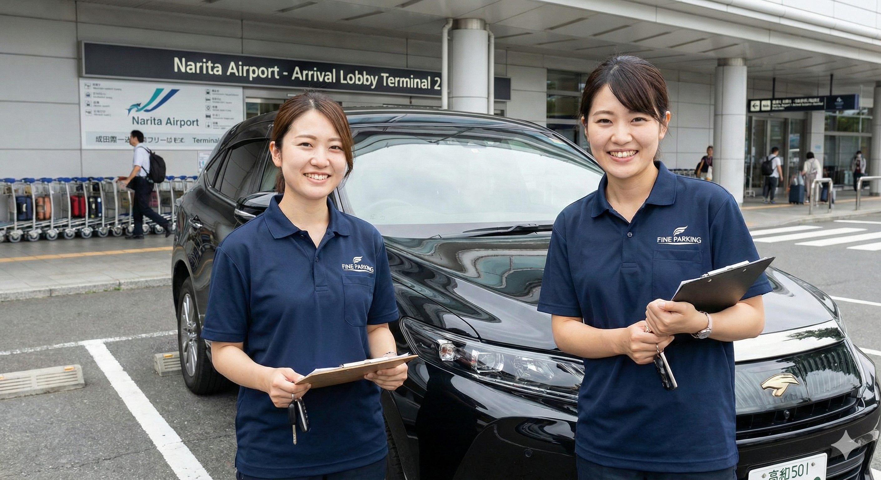 到着ロビーでの車両返却